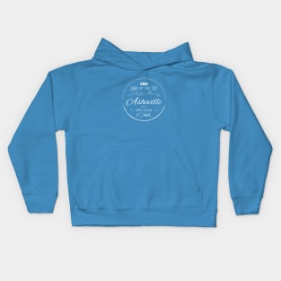 Asheville, NC Word Cloud - WO Blue 16 Kids Hoodie